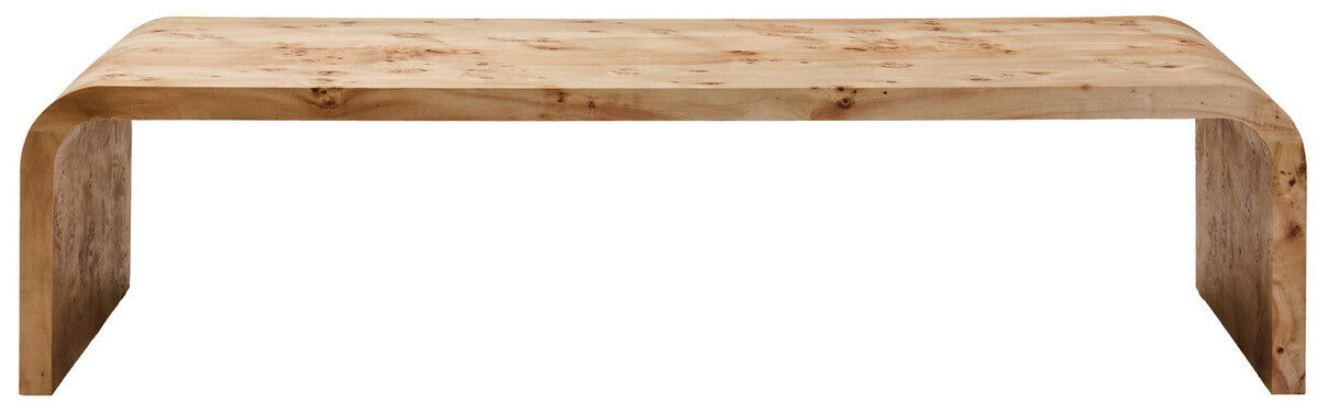 Mota Burl Wood Design Curved Coffee Table