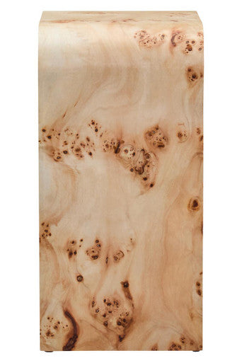 Mota Burl Wood Design Curved Side Table