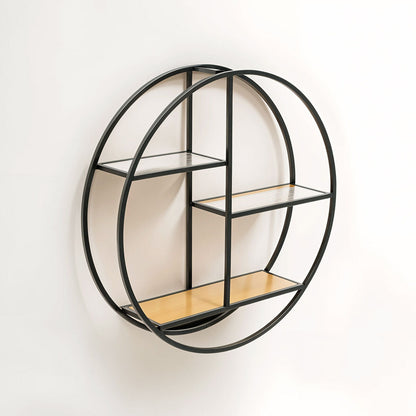 Mataram 3 Tier Round Metal Wall Shelf