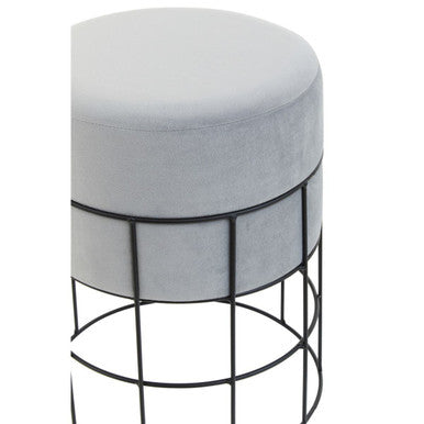 Hayes Cage Frame Velvet Stool