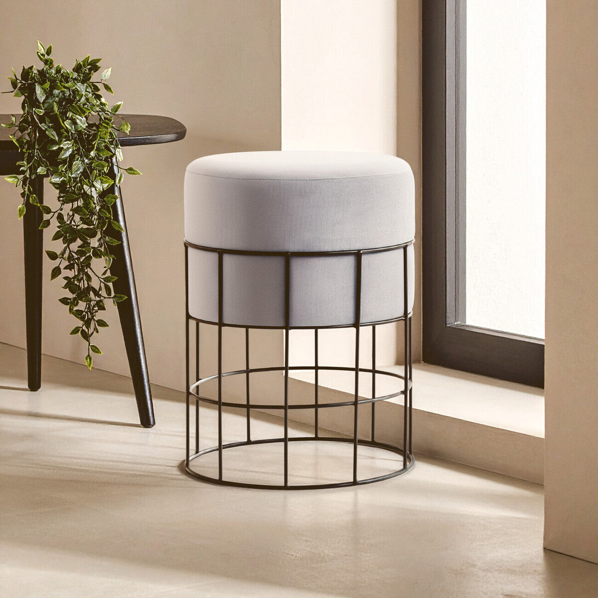 Hayes Cage Frame Velvet Stool