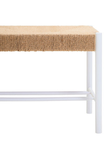 Bandar Large Natural Rope and White Wood Bench