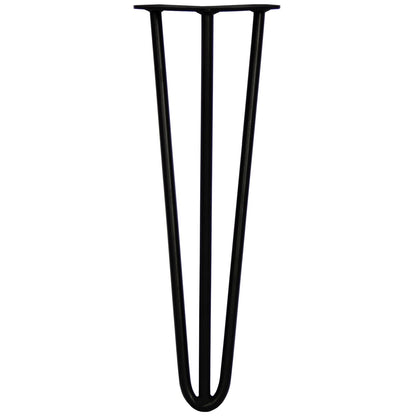 4 x 16" Hairpin Legs - 3 Prong - 12mm - Black