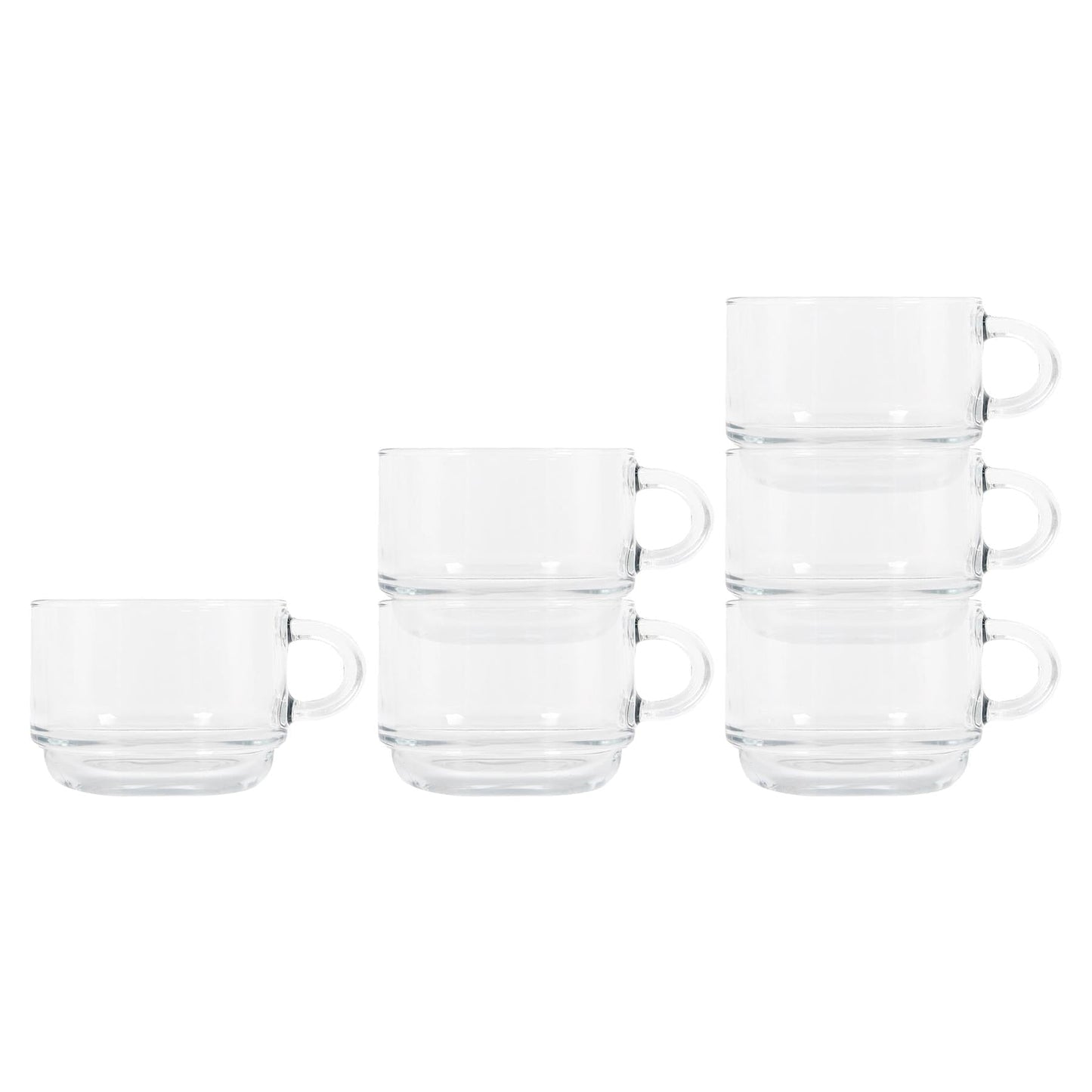 270ml Cozy Stacking Glass Coffee Cups - Pack of Six