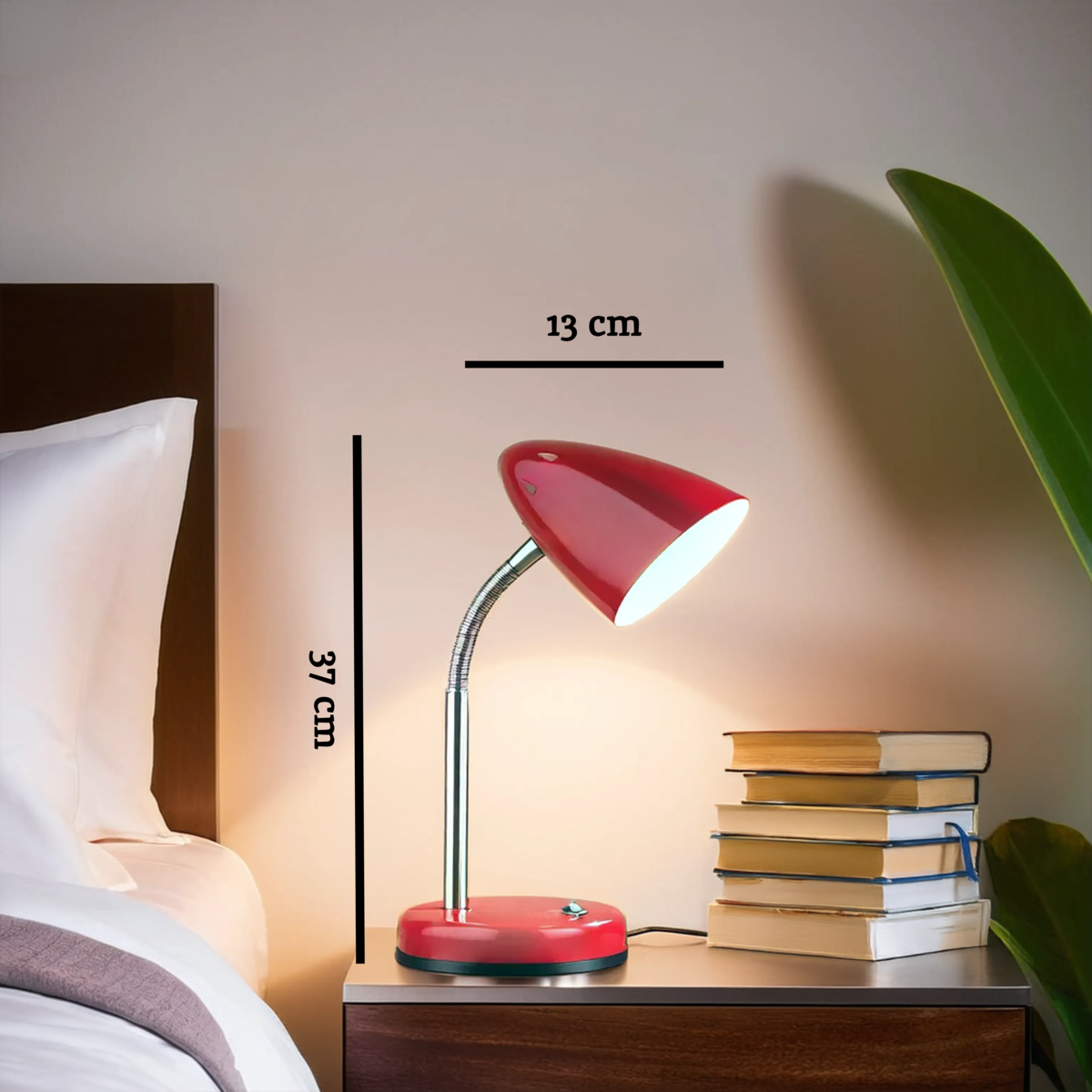 Flexi Red Gloss Desk Lamp