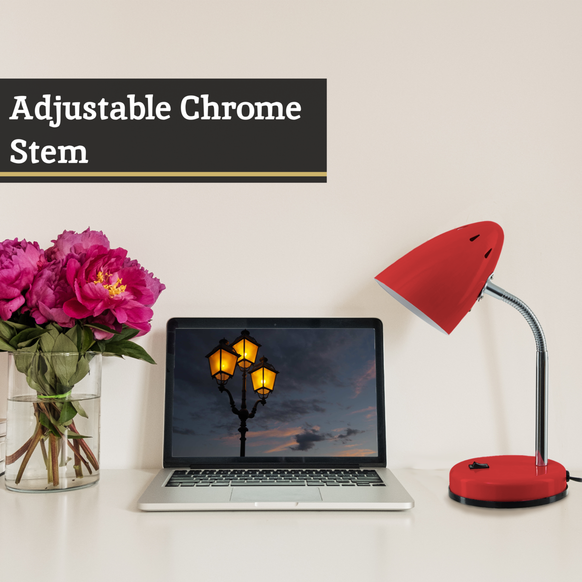 Flexi Red Gloss Desk Lamp