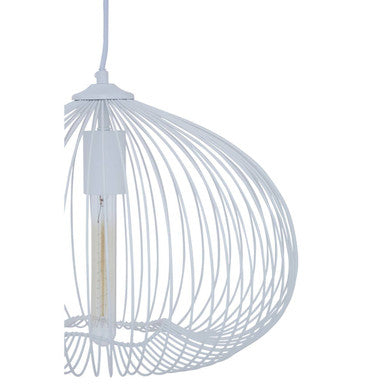 Lavis 1 Bulb White Finish Pendant Light