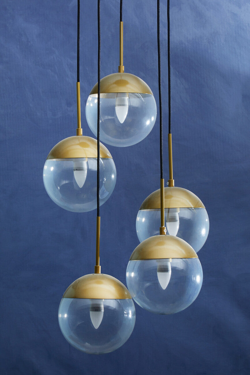 Revive Gold Finish Five Pendant Lights