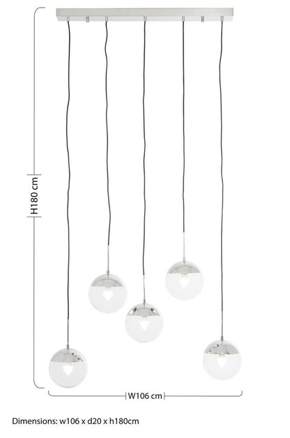 Revive Chrome 5 Pendant Light