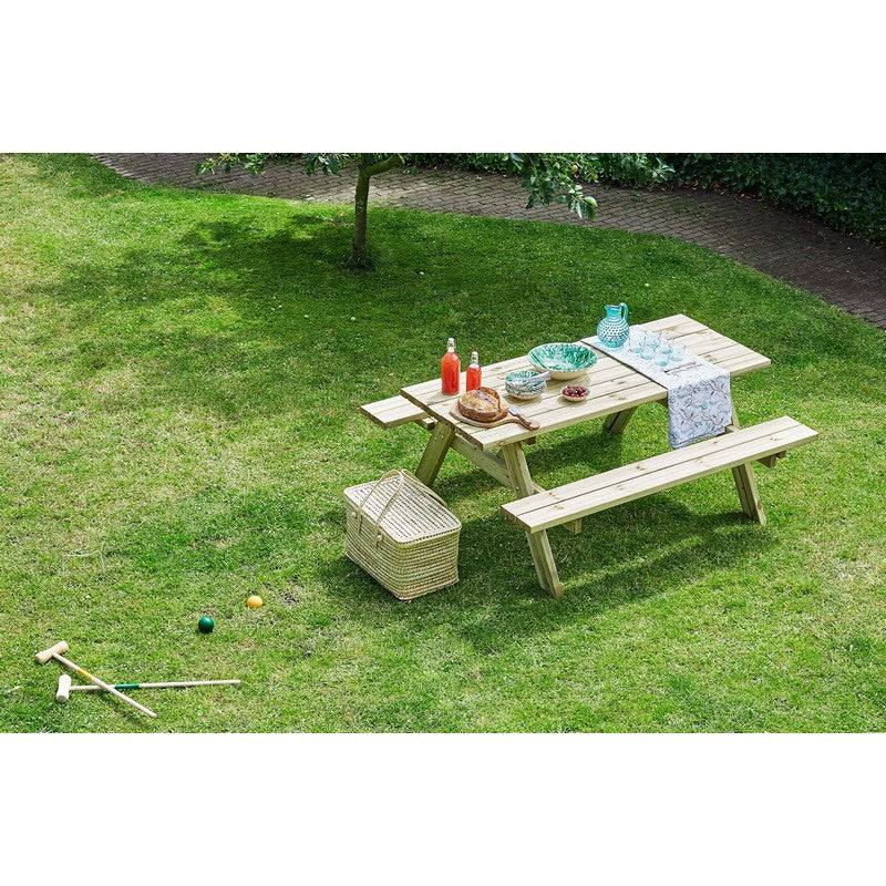 Fold Up Picnic Table - 6 Seat Brown by EKJU