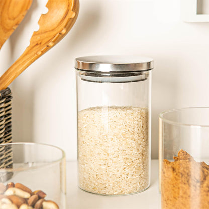 1L Scandi Storage Jar with Metallic Lid