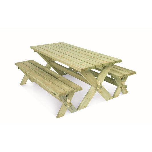 Retro Picnic Table - 6 Seat Green Tint by EKJU