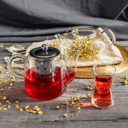 800ml Tall Glass Teapot with Stainless Steel Infuser