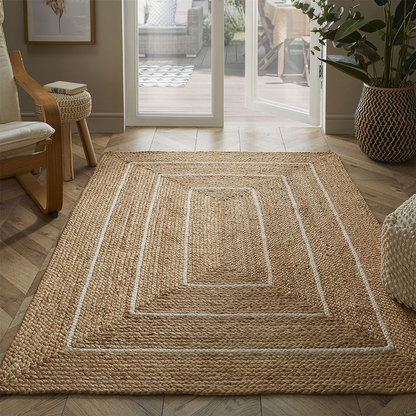 Prestbury Border Handbraided 120x170cm Natural Rug