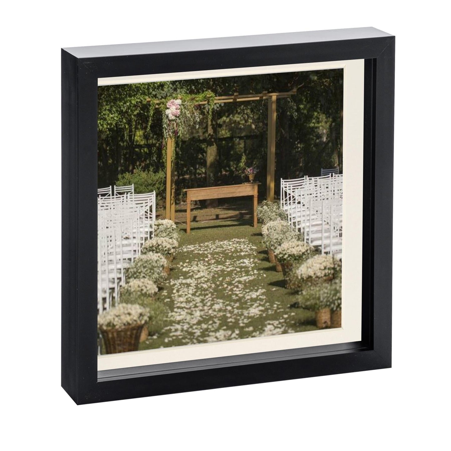 10" x 10" Black 3D Box Photo Frame - with 8" x 8" Mount