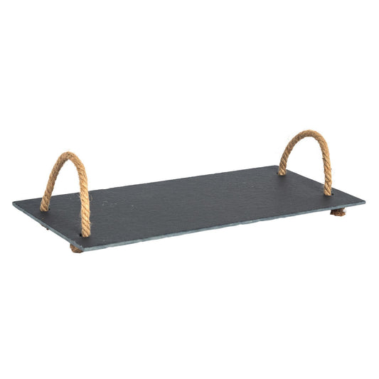 40cm x 20cm Slate Rope Handle Serving Platter