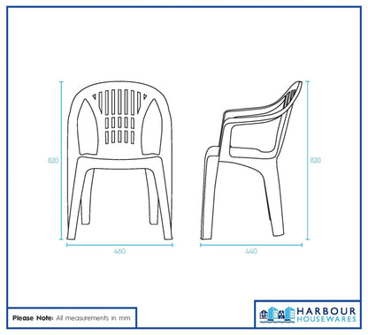 Irem Garden Dining Chairs - White - Pack of 6