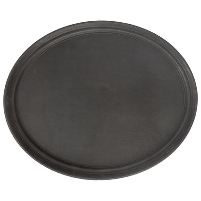 Black 79cm x 66cm Oval Non-Slip Serving Tray