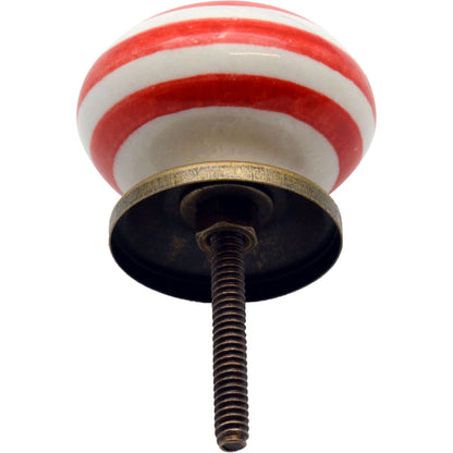 Round Stripe Ceramic Cabinet Knob