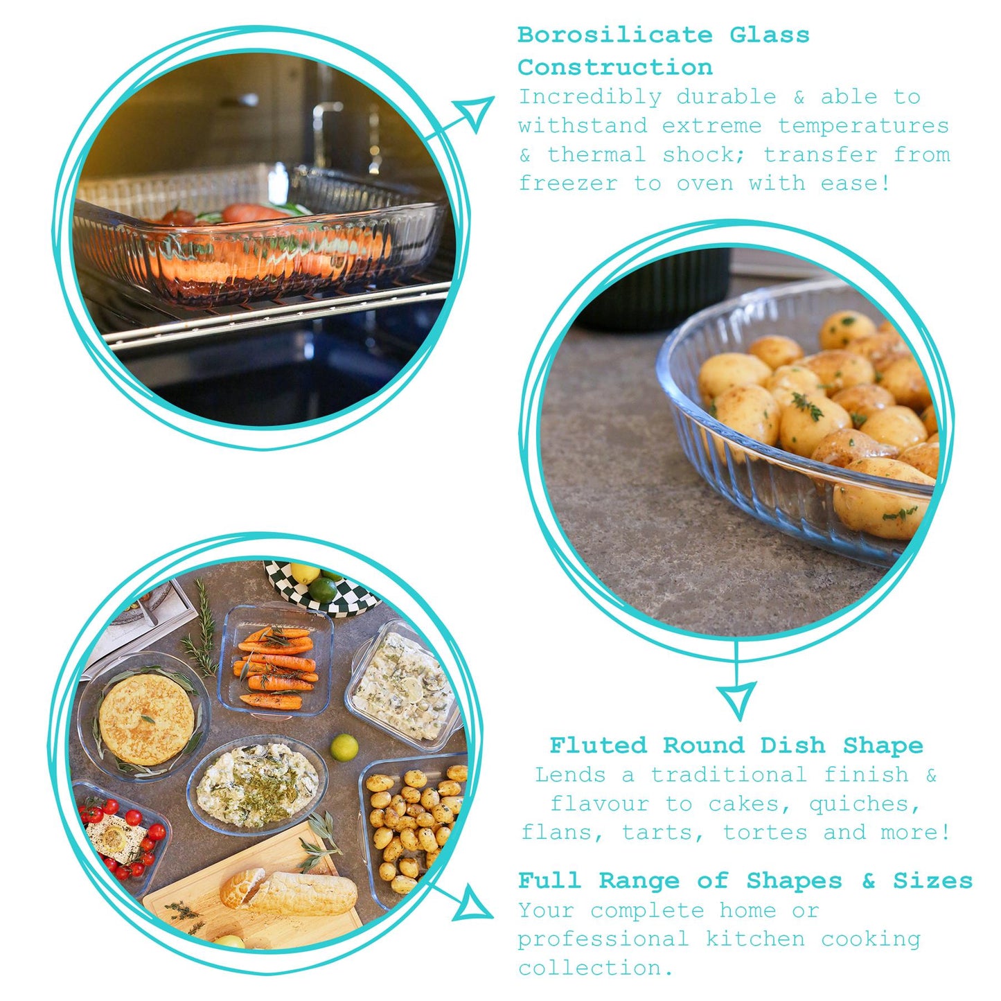 Optical Round Glass Oven Dish - 26cm x 26cm