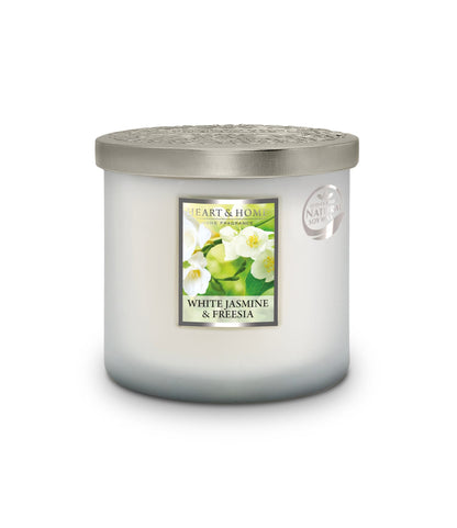 Heart & Home White Jasmine & Freesia  Twin Wick Ellipse Soy Candle - 40 Hours Burn