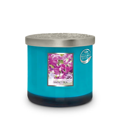 Heart & Home Sweet Pea Twin Wick Ellipse Soy Candle - 40 Hours Burn