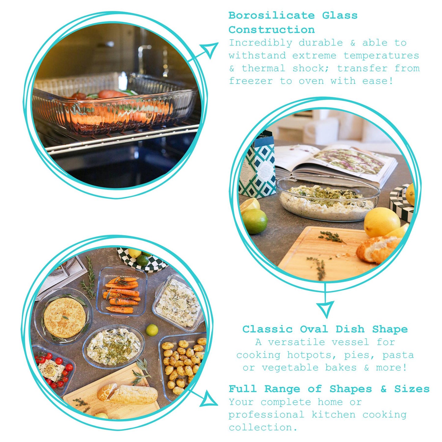 Oval Glass Oven Dish - 26cm x 18cm