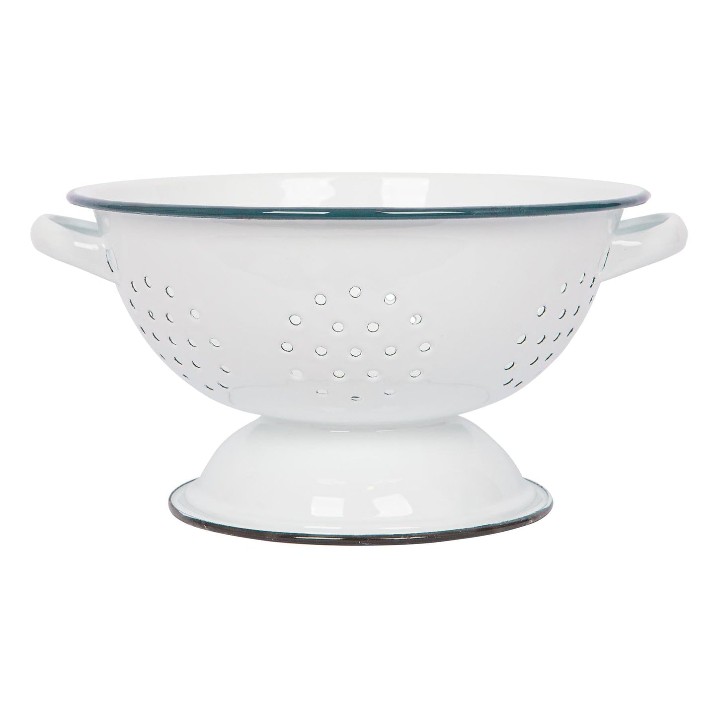 23.5cm White Enamel Colander