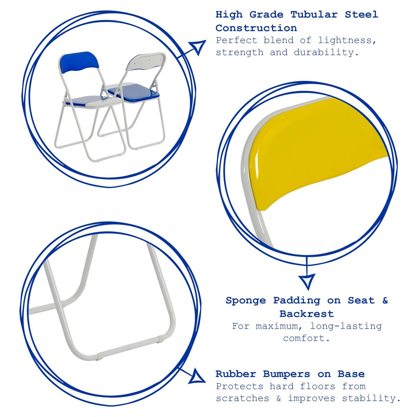 Purple Wave Padded Folding Chair - Pack of Six