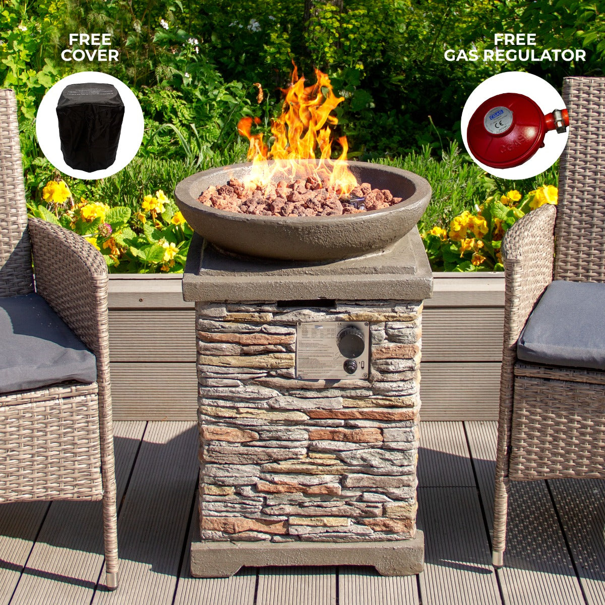 Stone Garden Fire Pit by Raven