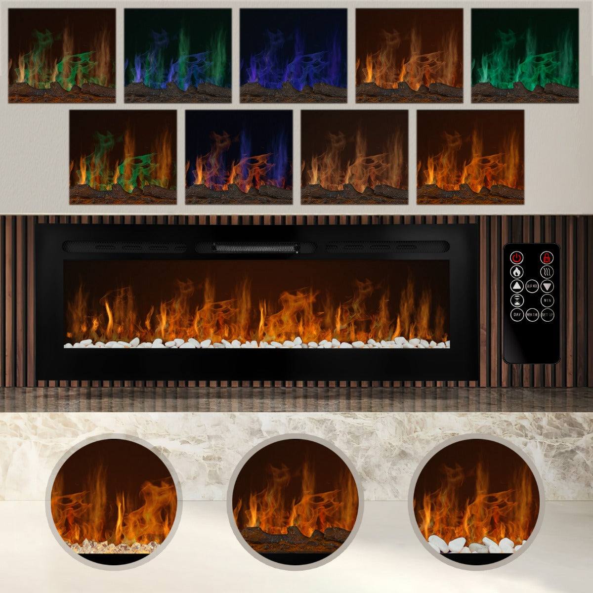 Electric Inset Fireplace 60ΓÇ¥