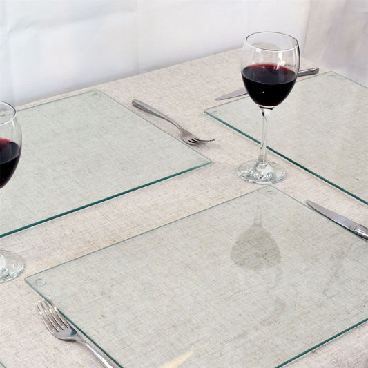 40cm x 30cm Glass Placemats - Pack of Six