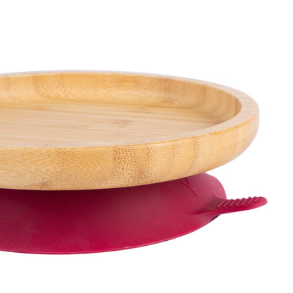 Round Open Bamboo Suction Plate