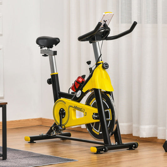 Cardio Exercise Bike with Belt Drive Adjustable Resistance Seat Handlebar LCD Display