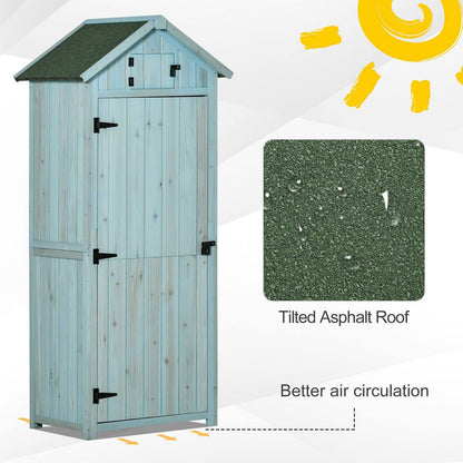 Rustica 179cm Single Door Apex Garden Store Fir Wood Blue by Steadfast