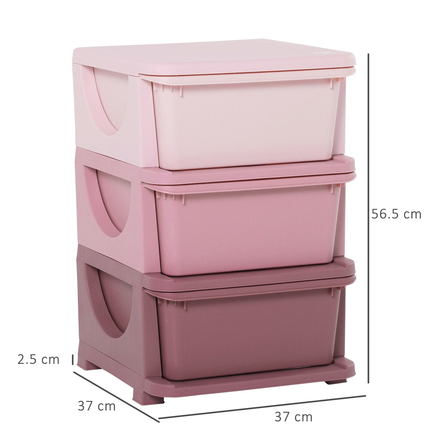 Kids Three-Tier Storage Unit  Pink