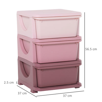 Kids Three-Tier Storage Unit  Pink