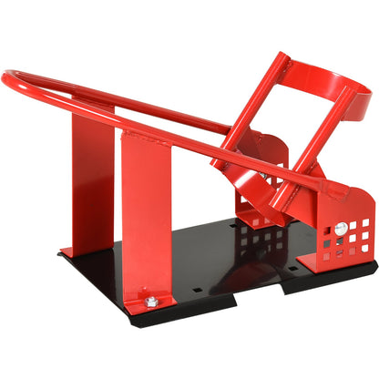 Steel Freestanding Motorcycle Wheel Chock Red