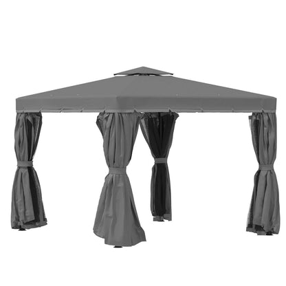 3 x 3M Patio Gazebo Canopy Garden Pavilion Tent Shelter Marquee with 2 Tier Water Repellent Roof
