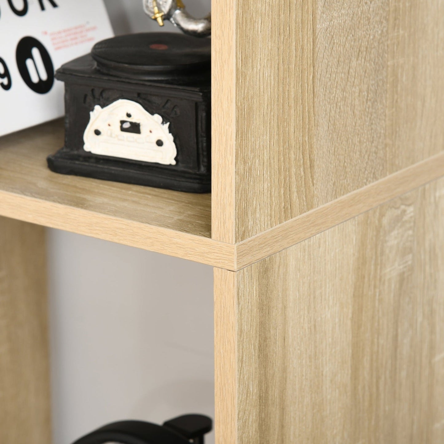 Eight-Section Tall Shelving Unit - Oak Effect