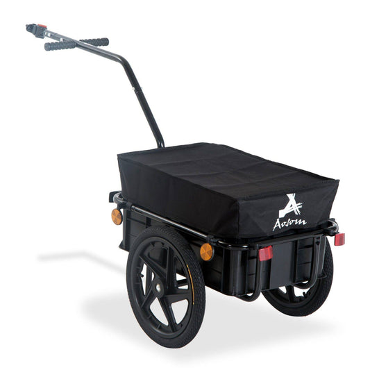 Cargo Trailer Bike Stroller Garden Trolley W/Carrier Utility Luggage & Wheels Black