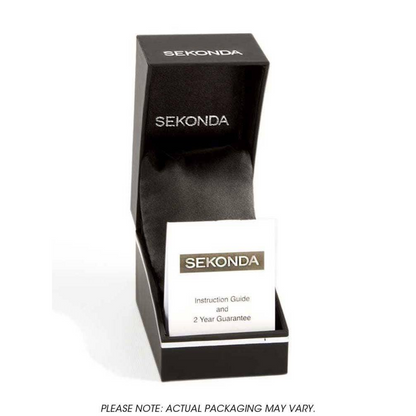 Sekonda Ladies Basic White Dial Gold Plated Stainless Steel Expander Bracelet Watch 4134B