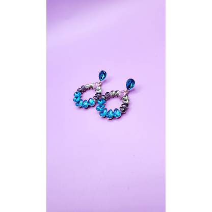 Disc Crystal Drop and Dangle Earrings