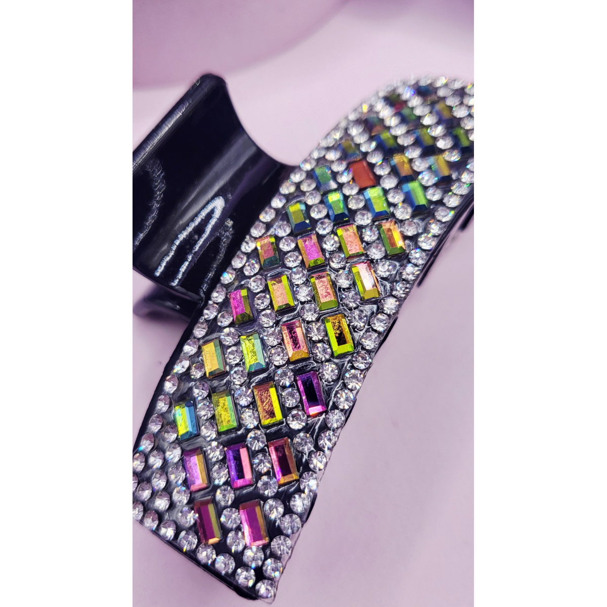 Mirrored Oblong Mini Hair Clamps Pack of 12