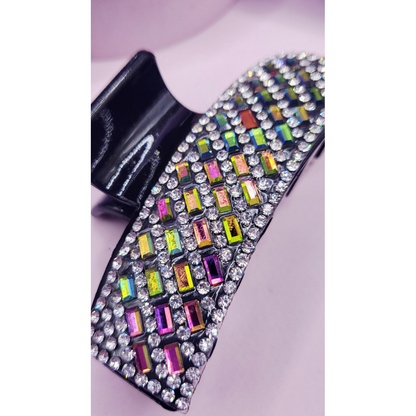 Mirrored Oblong Mini Hair Clamps Pack of 12