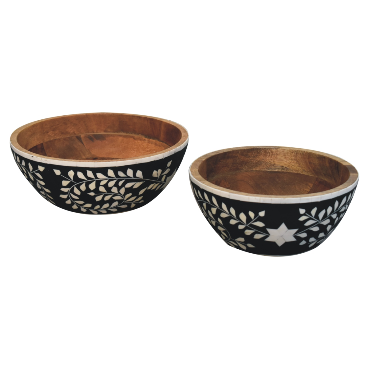 Artisan Furniture Serveware - Floral Resin Inlay Bowl Set