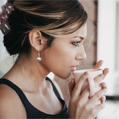 Merry Christmas Gift Hamper - Silver Heart Drop Earrings & Jewellery Box