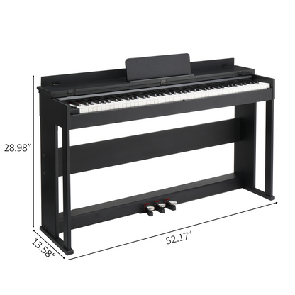 GDP-205S01 88 Keys Home Digital Piano Full Weighted Action Flip Type Keyboards with Furniture Stand, Power Adapter, Triple Pedals, Headphone，for All Experience Levels Black