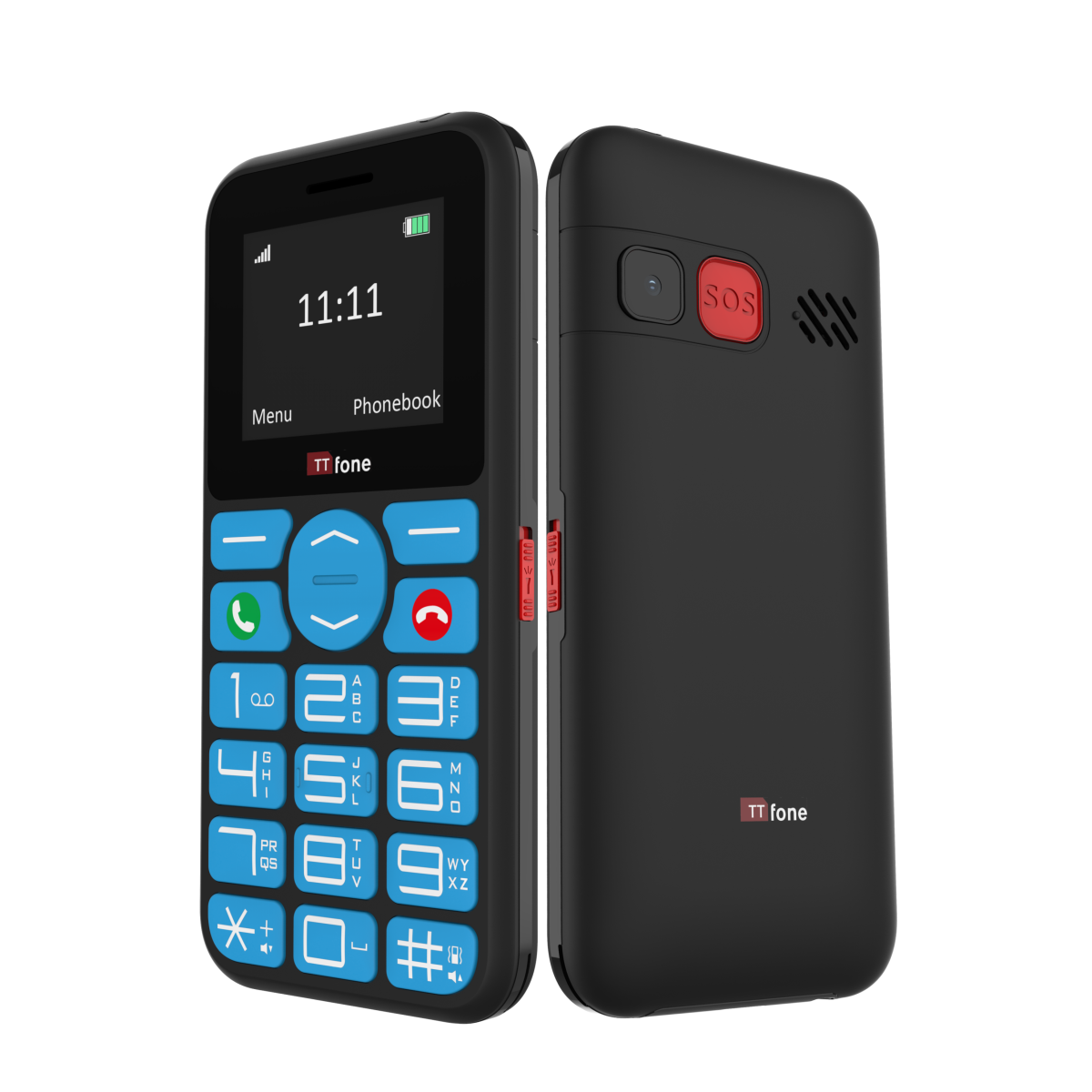 TTfone TT190 Big Button Basic Senior Unlocked Emergency Mobile Phone - Simple Cheapest Phone with USB Cable and Vodafone Sim Card