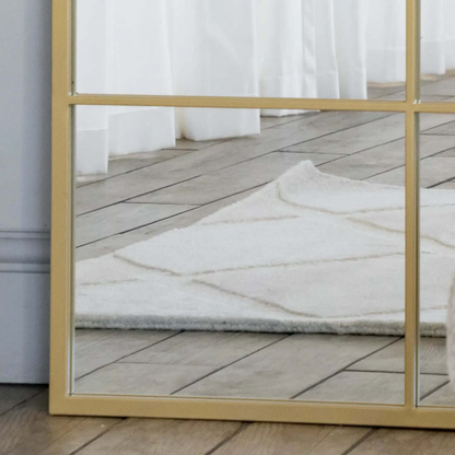 Kyō - Full Length Gold Metal Rectangle Lattice Grid Mirror - 180cm x 90cm.